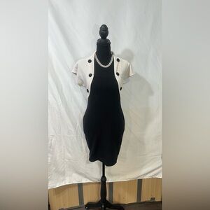 Elegant Black and Cream Mini Dress